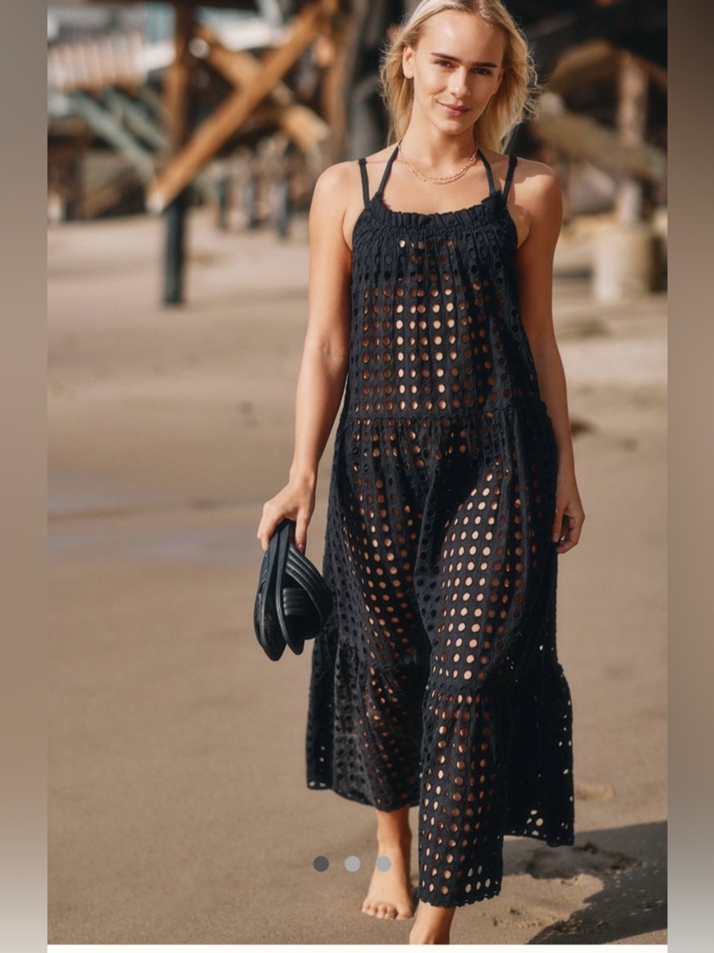 SOLID AND STRIPED THE CARLA DRESS SZ LARGE BLACK Anthropologie